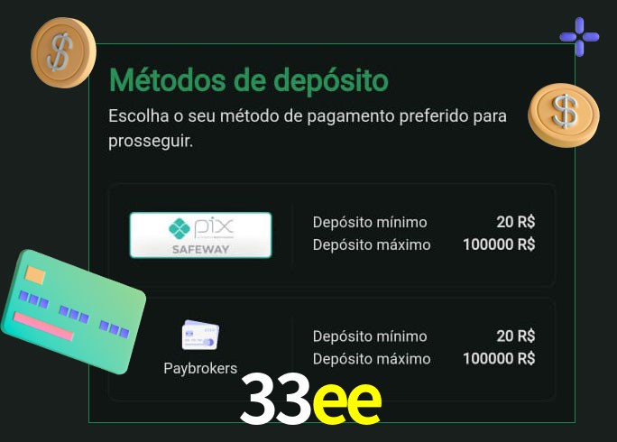 O cassino 33ee oferece uma grande variedade de métodos de pagamento